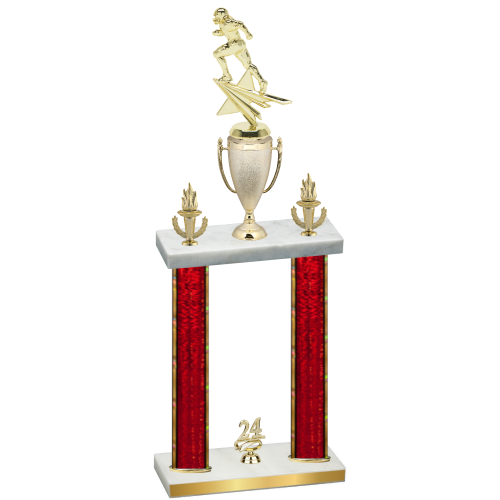 Double Red Glacier Year Football Trophy