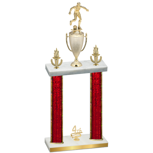 Double Red Glacier Fourth Place Soccer Trophy