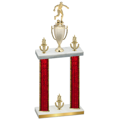 Double Red Glacier Victory Soccer Trophy