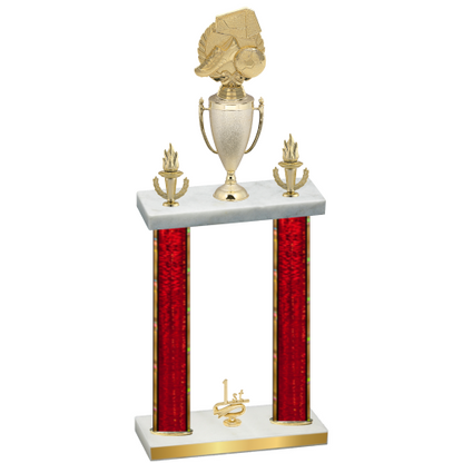 Double Red Glacier First Place Soccer Trophy