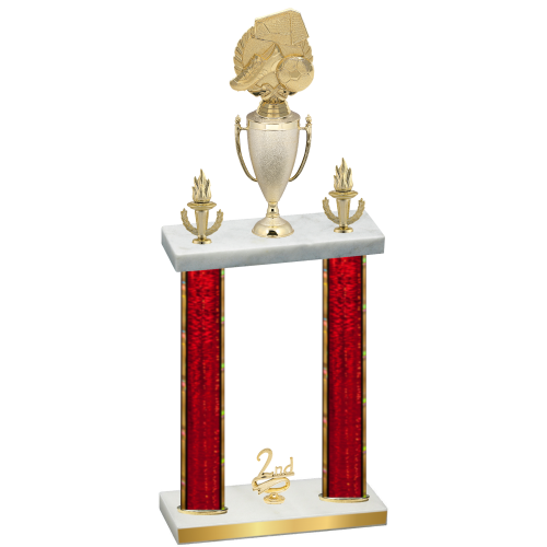 Double Red Glacier Second Place Soccer Trophy