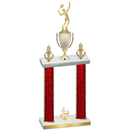 Double Red Glacier Fourth Place Tennis Trophy