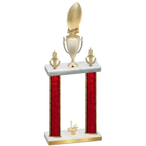 Double Red Glacier First Place Football Trophy