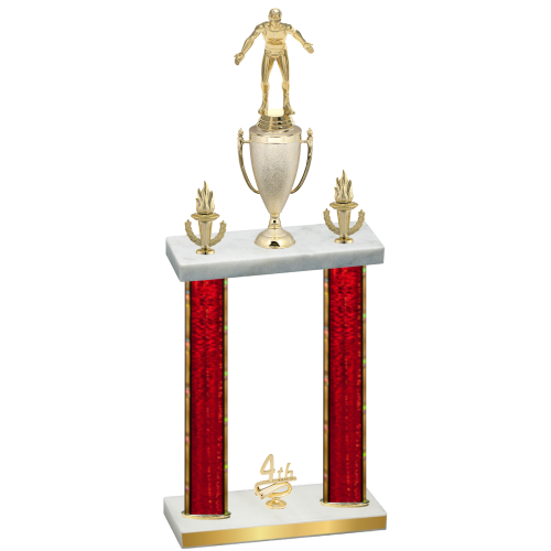 Double Red Glacier Fourth Place Wrestling Trophy