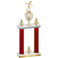 Double Red Glacier Victory Bowling Trophy