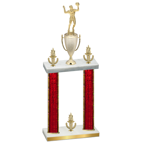 Double Red Glacier Victory Volleyball Trophy
