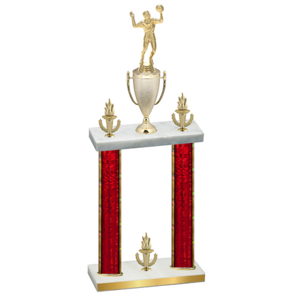 Double Red Glacier Victory Volleyball Trophy