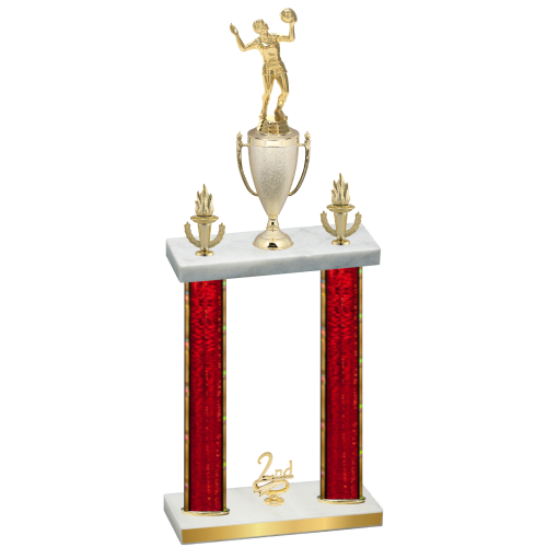 Double Red Glacier Second Place Volleyball Trophy