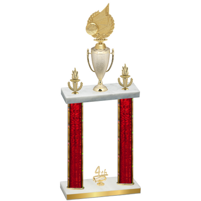 Double Red Glacier Fourth Place Volleyball Trophy