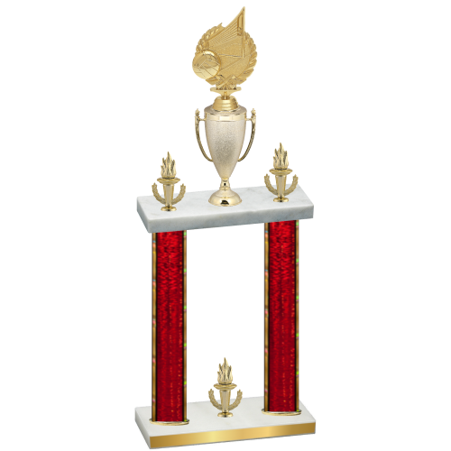 Double Red Glacier Victory Volleyball Trophy