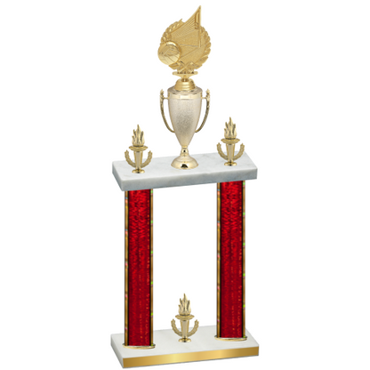 Double Red Glacier Victory Volleyball Trophy