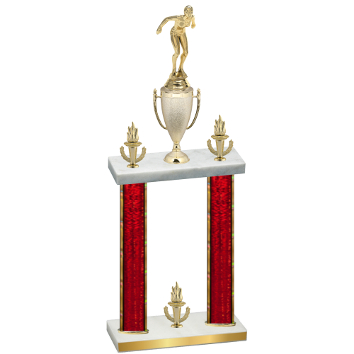 Double Red Glacier Victory Tennis Trophy