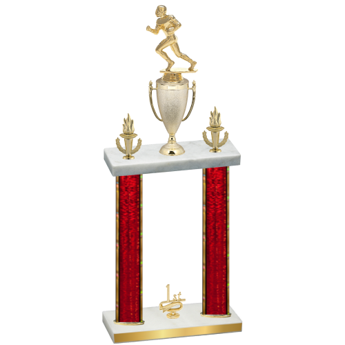 Double Red Glacier First Place Football Trophy