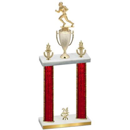 Double Red Glacier Year Football Trophy