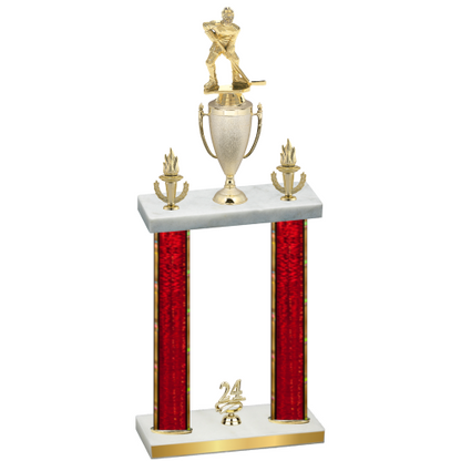 Double Red Glacier Year Hockey Trophy