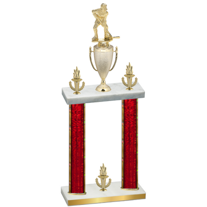Double Red Glacier Victory Hockey Trophy