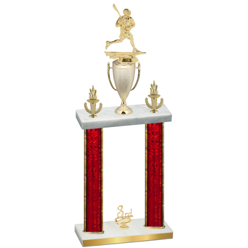 Double Red Glacier Third Place Lacrosse Trophy
