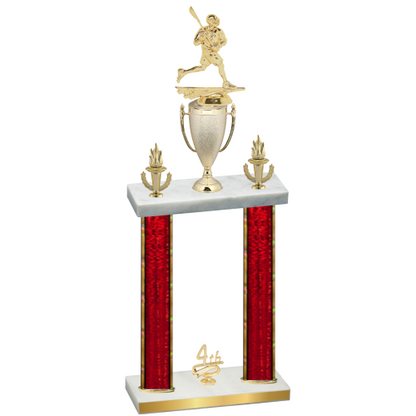 Double Red Glacier Fourth Place Lacrosse Trophy