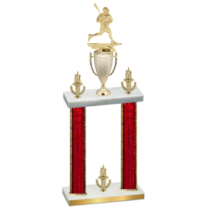 Double Red Glacier Victory Lacrosse Trophy