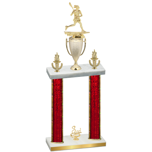 Double Red Glacier Third Place Lacrosse Trophy