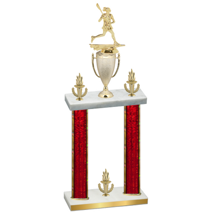 Double Red Glacier Victory Lacrosse Trophy