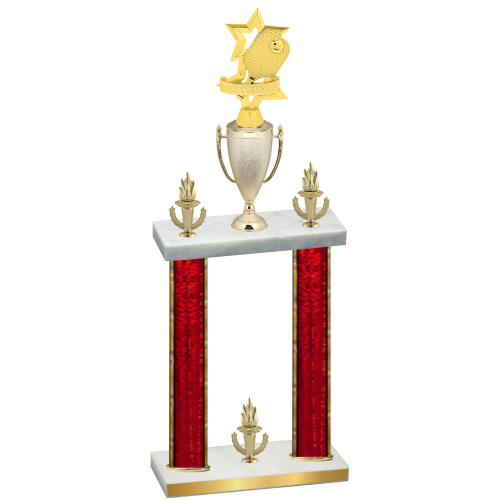 Double Red Glacier Victory Pickleball Trophy