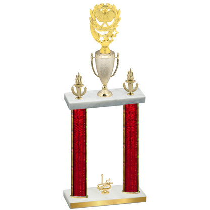 Double Red Glacier First Place Pickleball Trophy