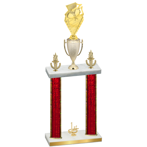 Double Red Glacier First Place Pickleball Trophy