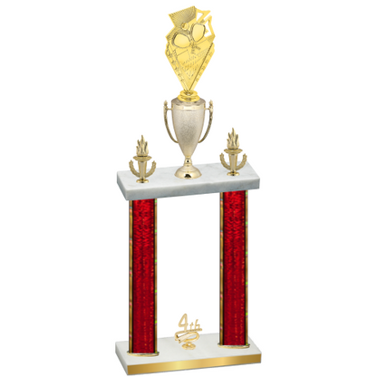 Double Red Glacier Fourth Place Pickleball Trophy