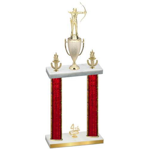 Double Red Glacier Fourth Place Archery Trophy