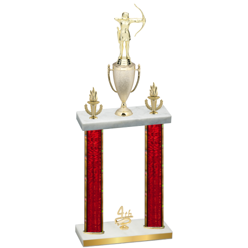 Double Red Glacier Fourth Place Archery Trophy