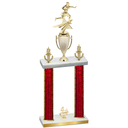Double Red Glacier Fourth Place Flag Football Trophy