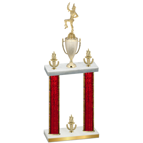 Double Red Glacier Victory Majorette Trophy