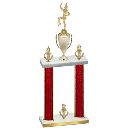 Double Red Glacier Victory Majorette Trophy