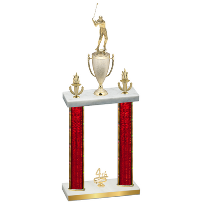 Double Red Glacier Fourth Place Golf Trophy