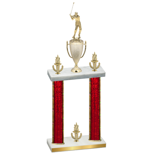 Double Red Glacier Victory Golf Trophy