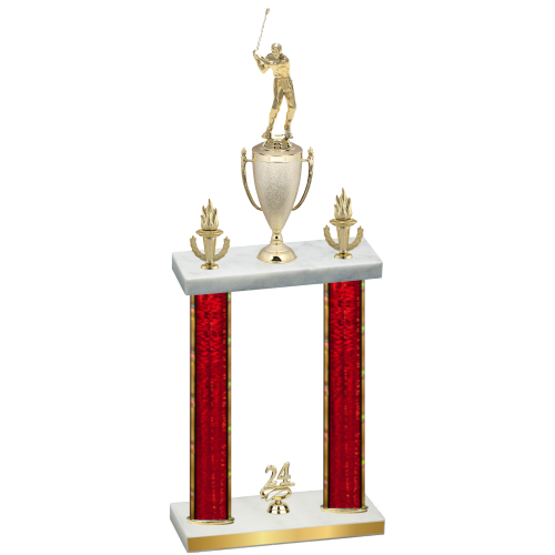 Double Red Glacier Year Golf Trophy