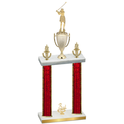 Double Red Glacier Third Place Golf Trophy