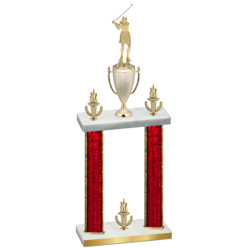 Double Red Glacier Victory Golf Trophy