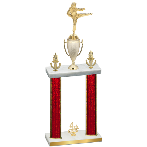 Double Red Glacier Fourth Place Karate Trophy