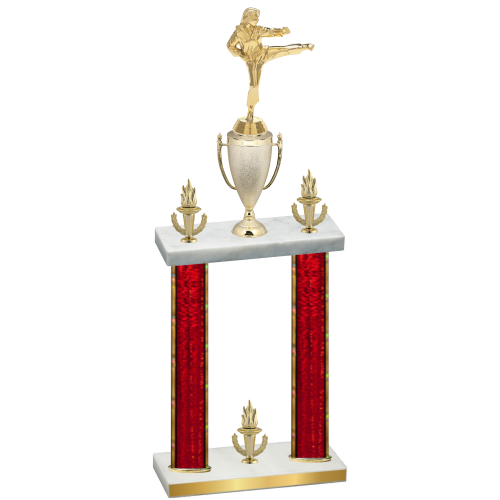 Double Red Glacier Victory Karate Trophy