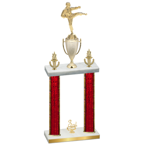 Double Red Glacier Third Place Karate Trophy