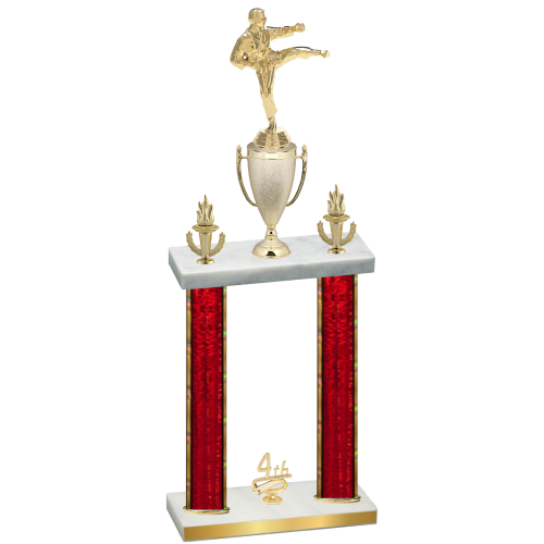 Double Red Glacier Fourth Place Karate Trophy