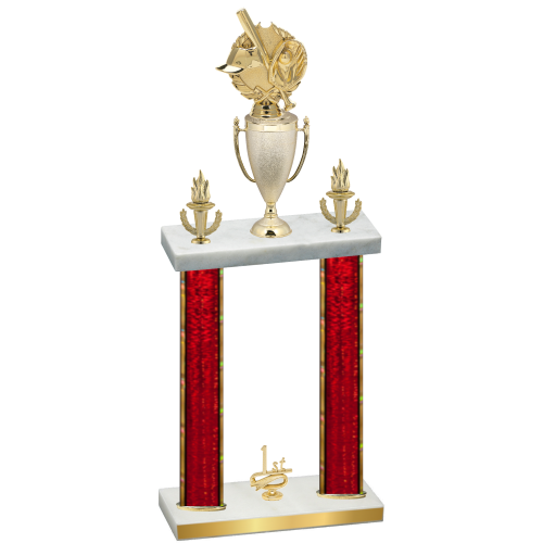 Double Red Glacier First Place Baseball Trophy