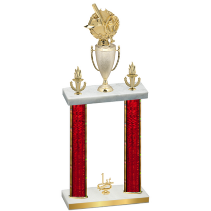 Double Red Glacier First Place Baseball Trophy