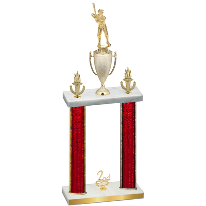 Double Red Glacier Second Place Baseball Trophy