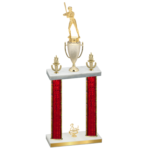 Double Red Glacier Third Place Softball Trophy