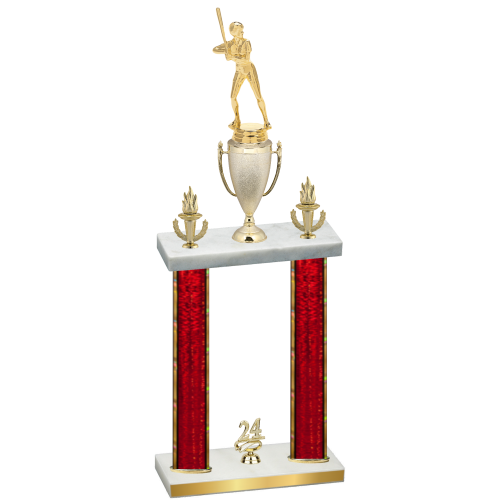 Double Red Glacier Year Softball Trophy