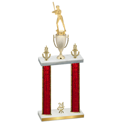 Double Red Glacier Year Softball Trophy