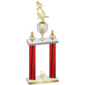 Double Red Carbon Fiber Second Place Football Trophy